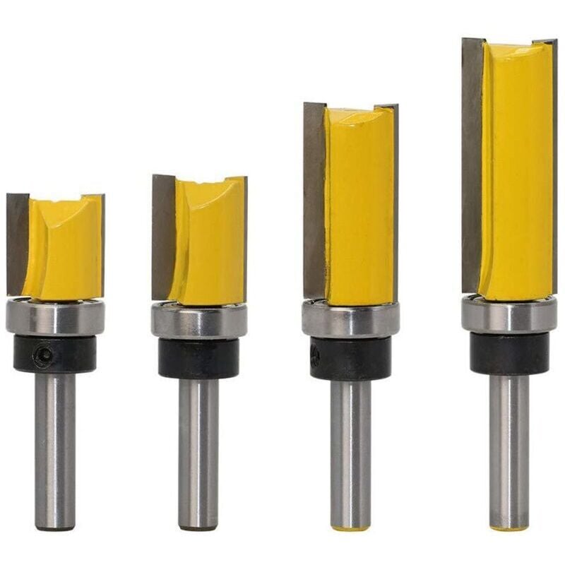 Image of Fräser-Set für die Endbearbeitung, 8 mm Schaft, bündiger Holzfräser, 4er-Pack – RW