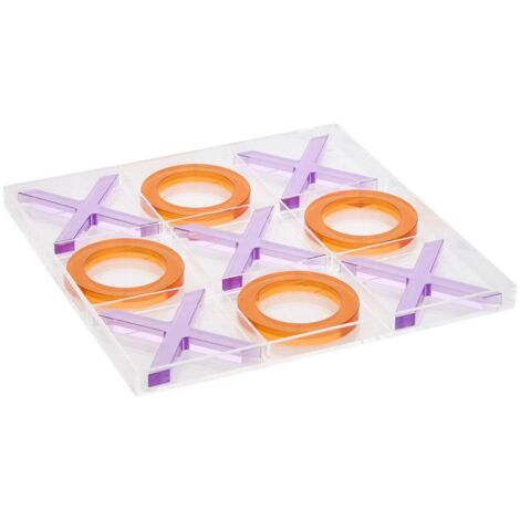 Jeu de morpion Pool 22,9x22,9x1,5 cm orange et violet - Atmosphera créateur d'intérieur