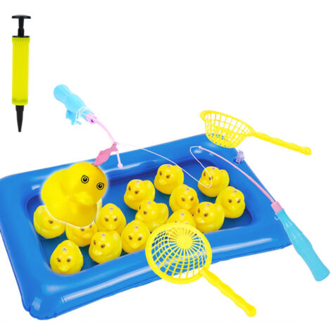 Jeu de pêche magnétique pour bain avec canards flottants - Piscine gonflable éducative pour enfants, garçons et filles