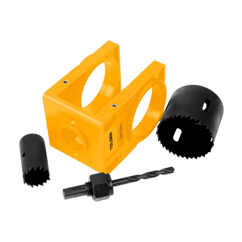 Tolsen - jeu de percage 4 pcs avec cadre de positionnement