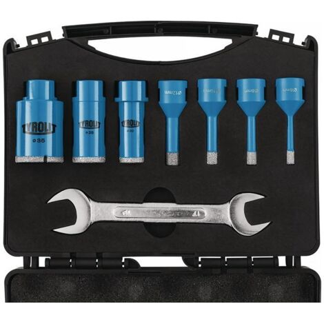Jeu de perçage pour carrelage DDT 8 pièces D. 6. 8. 10. 12. 20. 25. 35 mm tige M