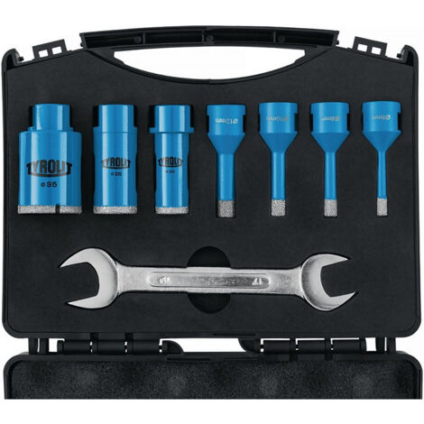 Jeu de perçage pour carrelage DDT 8 pièces D. 6. 8. 10. 12. 20. 25. 35 mm tige M