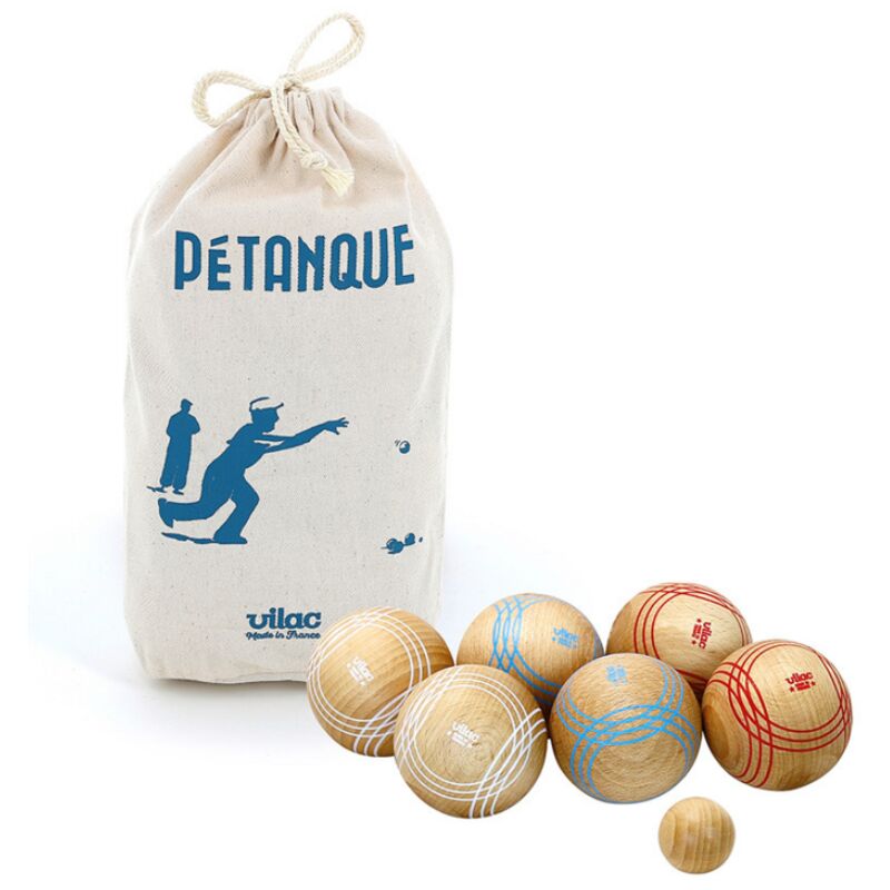 Jeu de pétanque en bois avec boules pour enfant