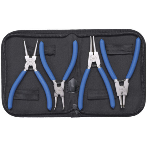 Jeu de pinces à circlips 150 mm 4 pièces BGS