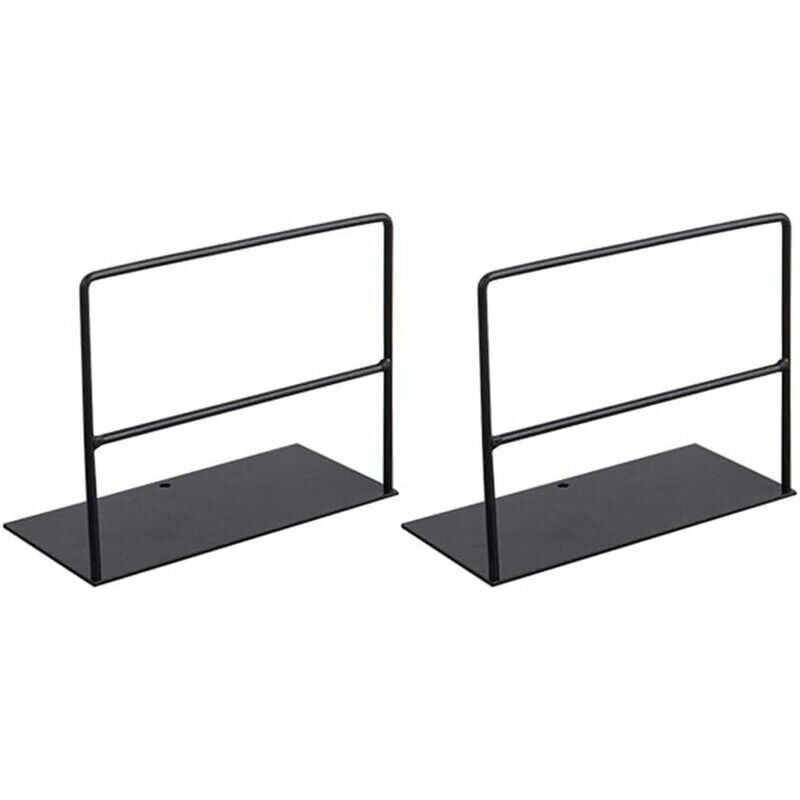 1 Paire de Serre-Livres en Fer forgé Support de Livre Simple Bureau Support de Magazine Noir-LIAIKI