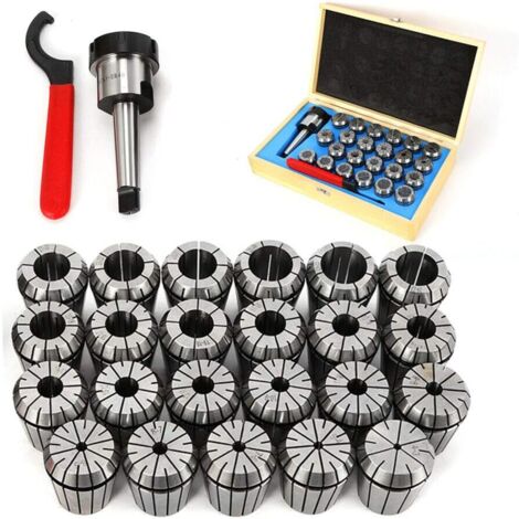 Jeu de pinces ER40 avec mandrin MK3 M12, clé et bois pour fraiseuse, diamètre 4-26 mm, 23 pièces