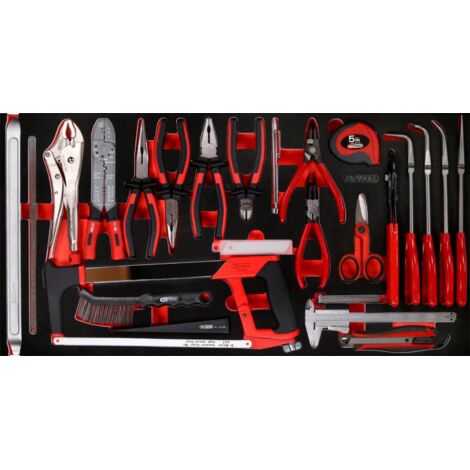 Ks Tools – Jeu de pinces et d’outils de mesure 36 pcs – Longueur 388 mm – Largeur 750 mm – Résistant aux huiles et produits chimiques