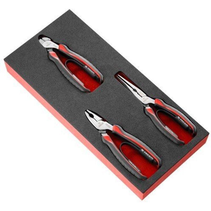 Jeu de pinces Facom l. (hors tout) 160 mm, 185 mm, 200 mm, l. (mâchoire) 36 mm, 75 mm, 3 pièce(s) ( Prix pour 1 )