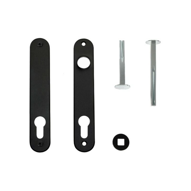 Jeu de plaques de propreté pour serrures à encastrer (2 pièces) en RAL9005 - LOCINOX -