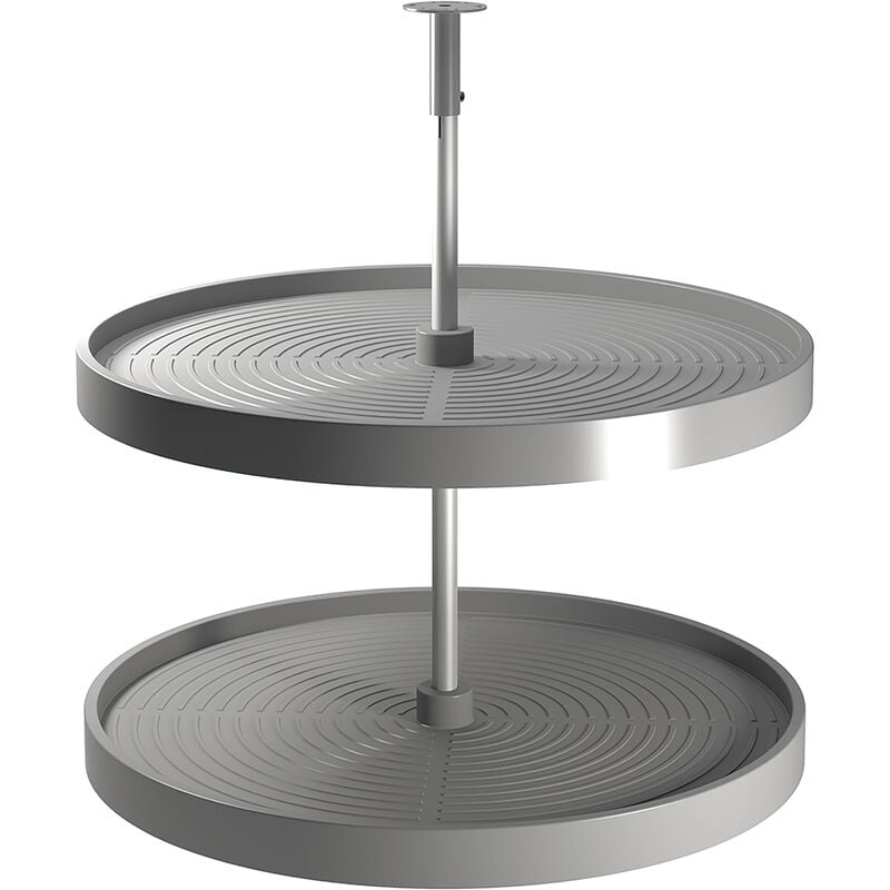Emuca - Jeu de plateaux circulaires Shelvo pour meuble de cuisine, pour module de 800 mm, plastique et aluminium, Gris
