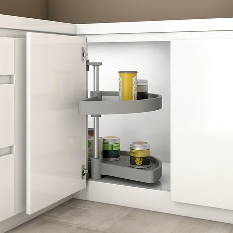 Emuca Jeu de Plateaux Shelvo 1//2 Lune pour Module 800 mm en Plastique Blanc