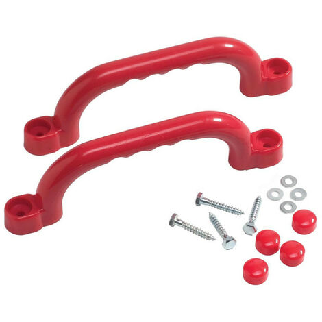 Jeu de poignées en plastique Rouge - Pour Aire de Jeux et Cadres d'Escalade – 250 x 75 mm