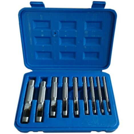 Jeu de poinçons pour matériaux souples, 9 pièces.