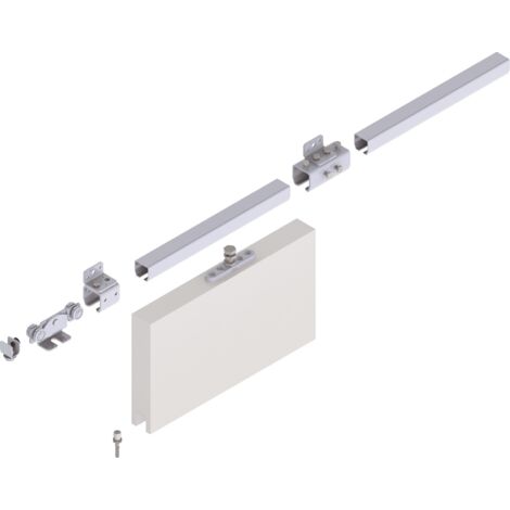 Jeu de portails coulissants Pro 100 pour mur bleu, longueur 2000 mm, poids de vantail max. 100 kg