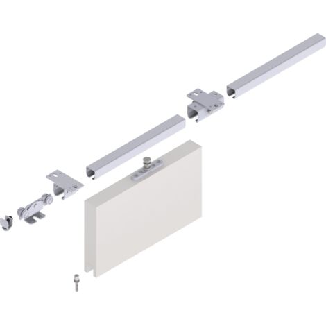 Jeu de porte coulissante Pro 100, plafond bleu, finition laquée, longueur 2000 mm, poids de la feuille maximum 100 kg