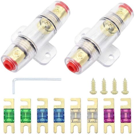jeu de porte-fusibles 30A 60A 80A 100A pour autoradio (rénovation audio).