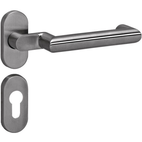 Jeu de portes profilées en acier inoxydable PZ - cylindre profilé pour épaisseur de porte 38,1 - 48 mm HEWI