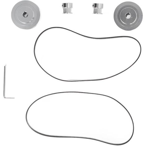 Jeu de poulies synchrones avec courroie pour imprimante 3D - 20 dents 5mm et 60 dents 8mm - Haute dureté et stabilité