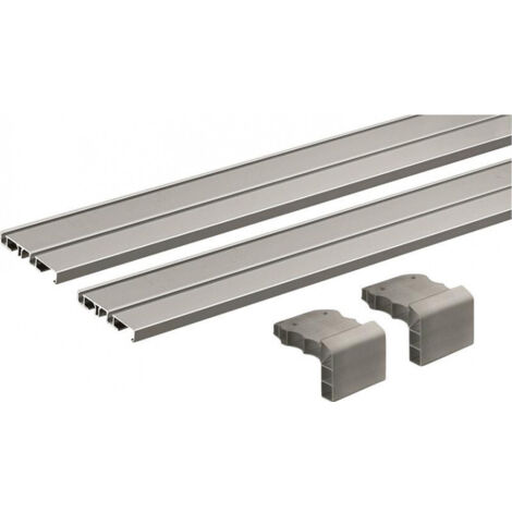 Jeu de profilés coulissants SlideLine M, 2 voies 2500mm argent