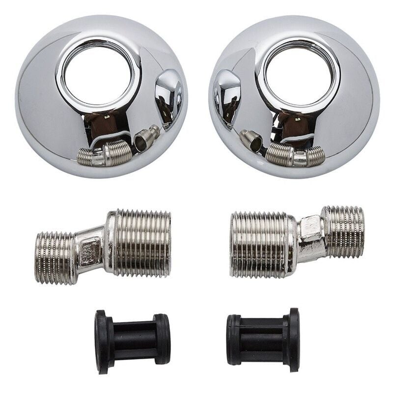 Jeu de raccords excentriques pour robinets muraux Roca