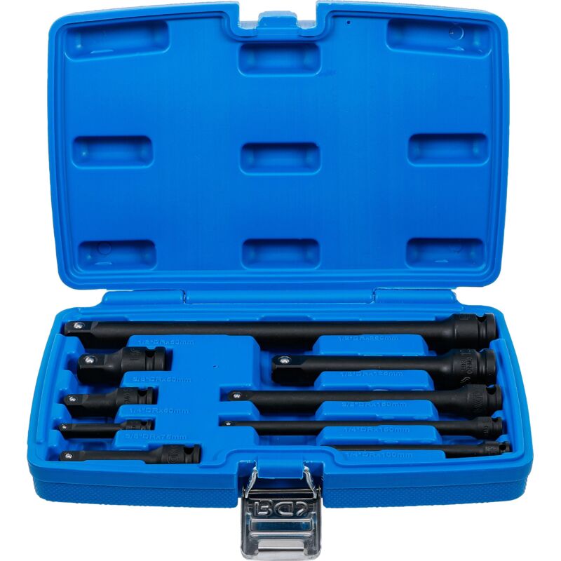 Bgs Technic - Jeu de rallonges à choc 6,3 mm (1/4') / 10 mm (3/8') / 12,5 mm (1/2') 9 pièces