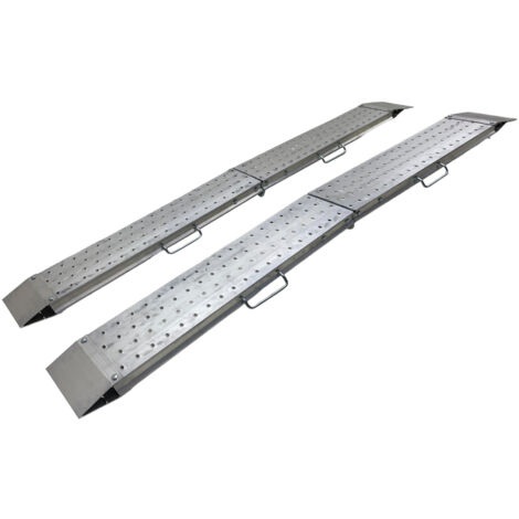 Jeu de rampes aluminium pliantes 1100kg 2440x240mm largeur utile 220mm MW Tools SOP2400
