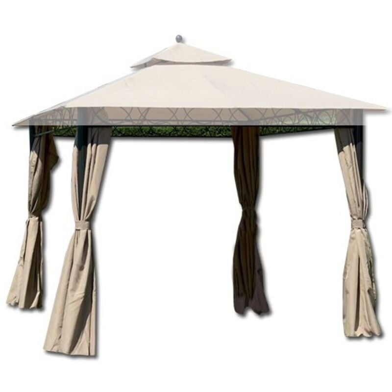 I Giardini Del Re - Lot de 4 toiles late'rales de rechange blanches pour gazebo Eden 3x3 m toiles exte'rieures polyester