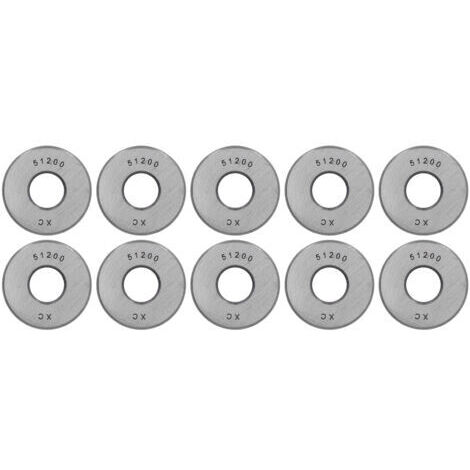 Jeu de Roulements à Billes de Poussée, 10 Pièces, Roulement à Billes de Butée à Sens Unique pour Automobiles, Pompes, Machines-outils (51200)