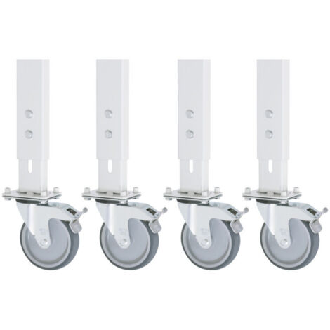 Jeu de roulettes Rau pour table de travail Tom GT, 4 roulettes pivotantes