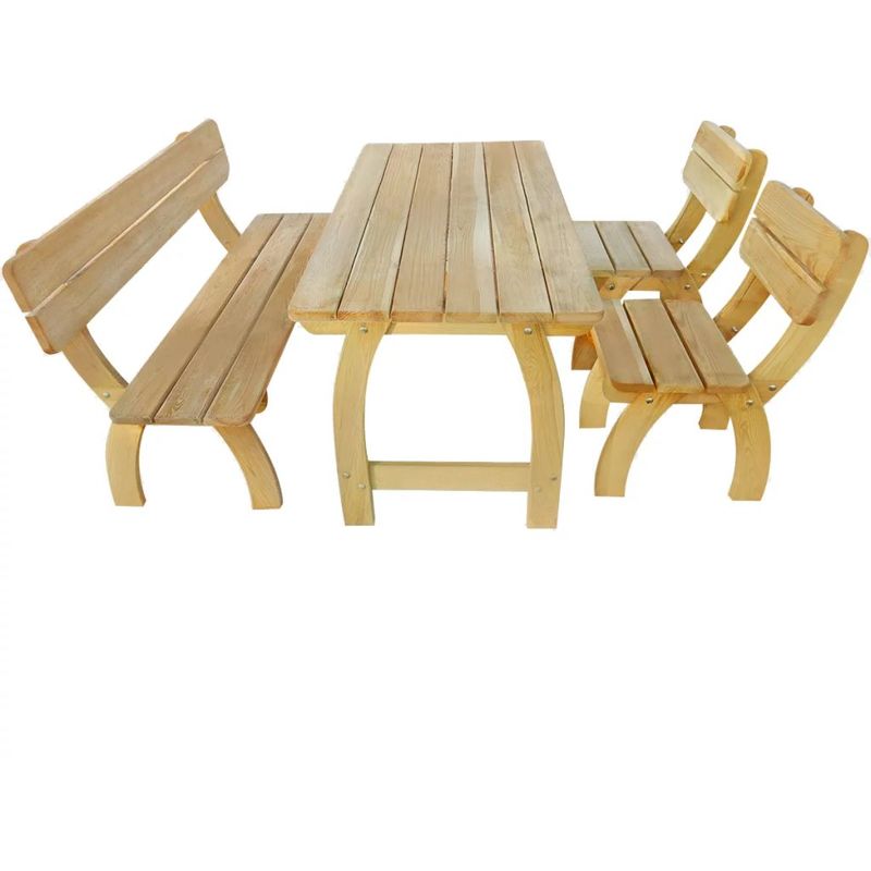 Asupermall - Jeu de salle a manger d'exterieur 4pcs Bois de pin impregne FSC