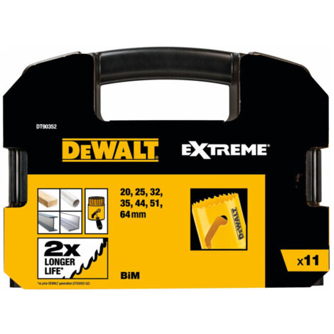 Jeu de scies cloches d'électricien BIM DEWALT, 11 pièces.