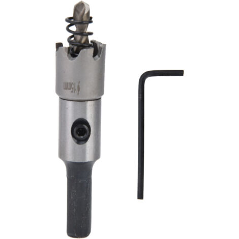 Jeu de scies cloches en carbure pour acier inoxydable et aluminium, tige triangulaire antidérapante, 15 mm, 6 dents