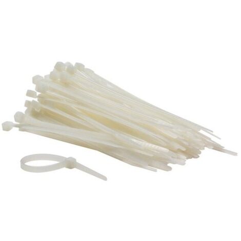 Jeu de serre-cables en nylon - 4 6 x 120 mm - blanc (100 pcs)