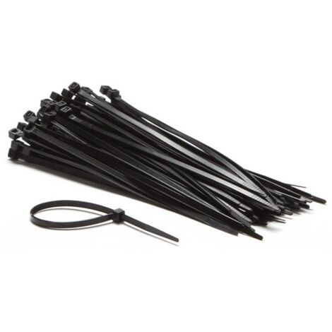 Jeu de serre-cables en nylon - 4 6 x 200 mm - noir (100 pcs)