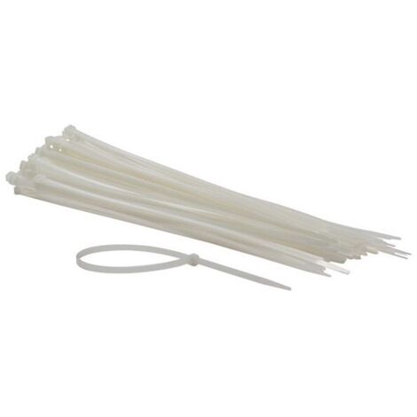 Jeu de serre-cables en nylon - 4 8 x 300 mm - blanc (100 pcs)