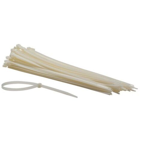 Jeu de serre-cables en nylon - 7 6 x 400 mm - blanc (100 pcs)