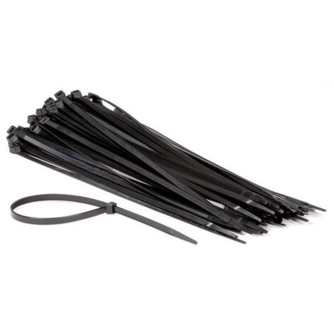 Jeu de serre-cables en nylon - 7 6 x 400 mm - noir (100 pcs)