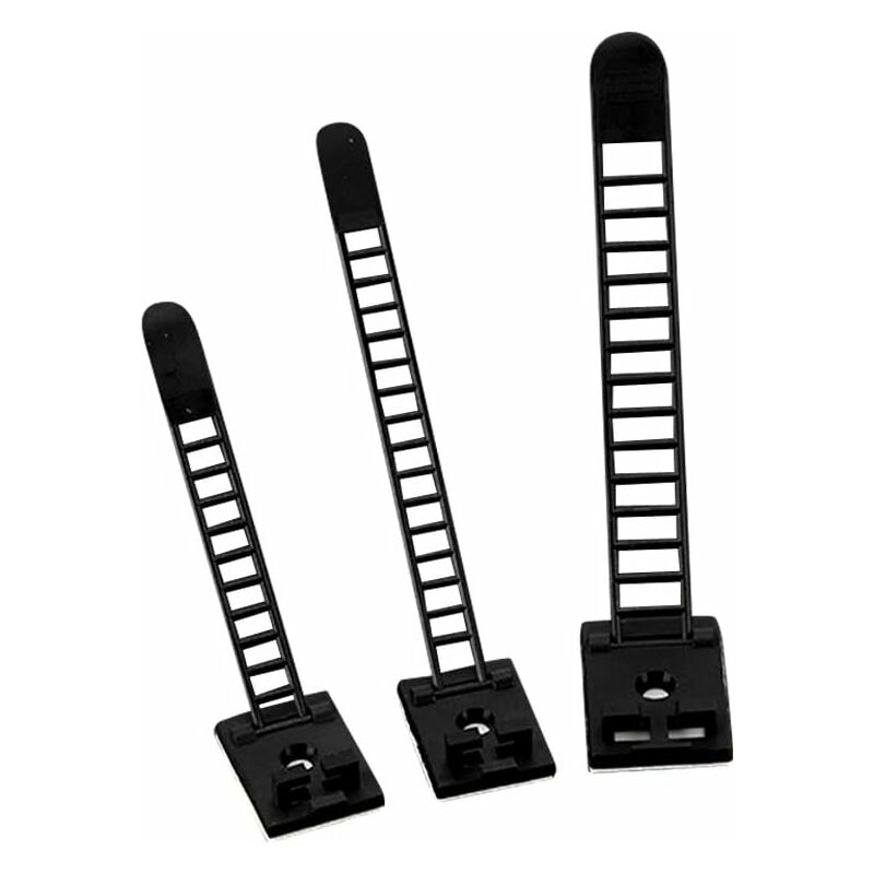 Jeu de serre-câbles de 60 pièces 20 pièces / 3 tailles,Attaches de Cable Clips de Câble Adhesive Attaches ajustables en Nylon pour Cable en Option