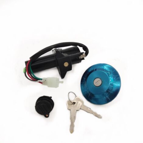 Jeu de Serrures Complet pour Moto Yamaha YBR125 - Compatible Modèles 2002-2013 - Une Clé pour Contact, Réservoir, Guidon, Boîte à Outils