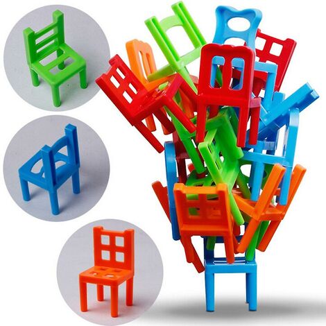 Jeu de société familial enfants jouet éducatif équilibre chaises empilables chaise tabouret jeu singe chaise 18 pièces