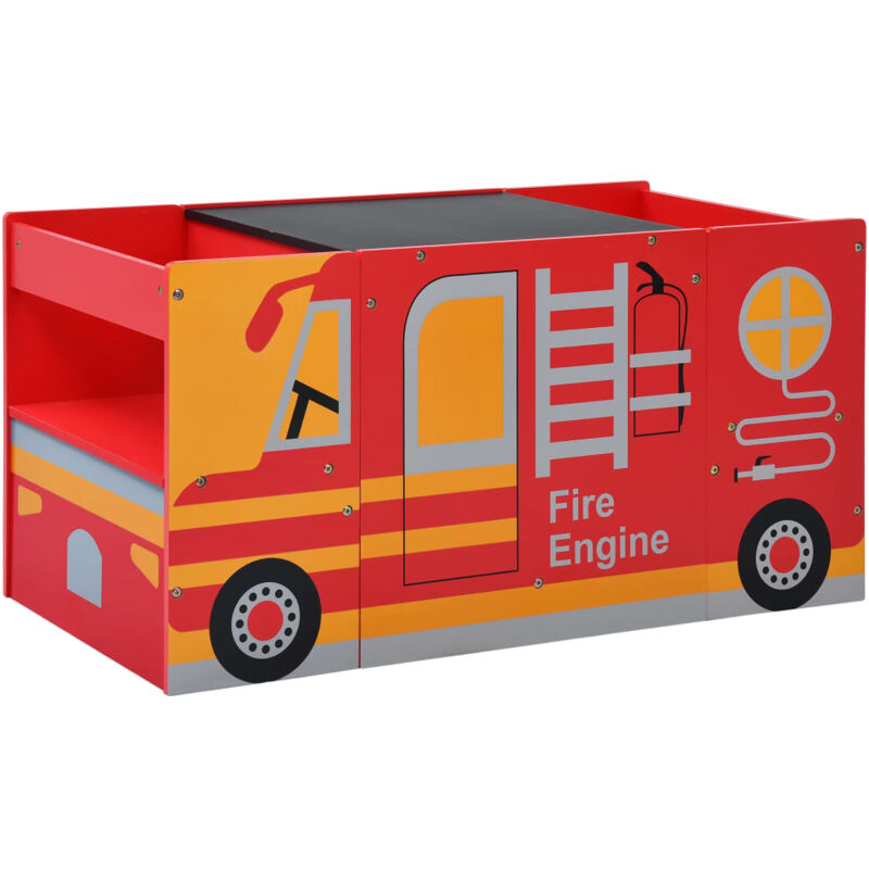 Vidaxl - Jeu de table et chaises d'enfants 3 pcs Camion de pompiers Bois