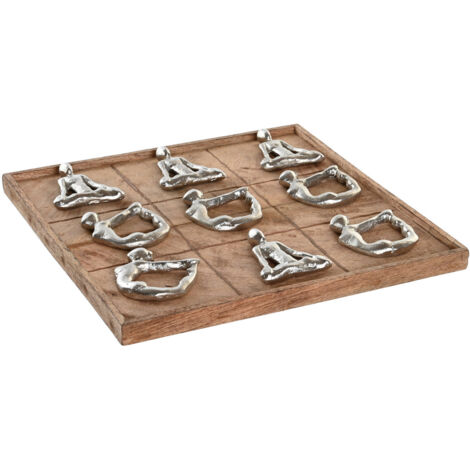 Jeu De Table Mangue Aluminium 32X32X3 Morpion