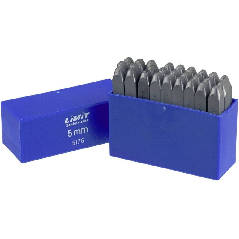 Limit - Jeu de lettres à frapper 27 pcs a-z et & en acier trempé fabriqué en Allemagne 200 kp/mm² hauteur 3 mm STAL3