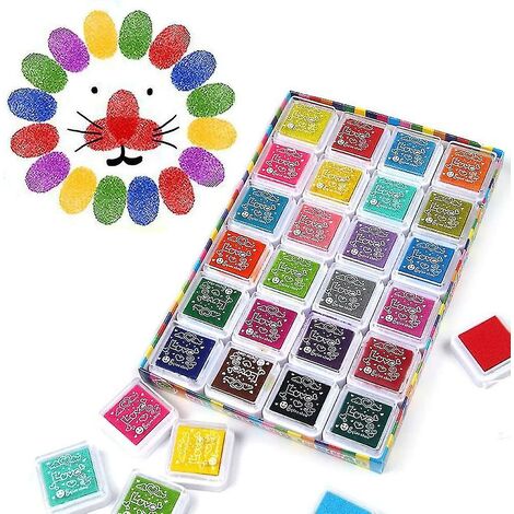 Jeu de tampons encreurs. Tampon d'encre lavable non toxique de tampon d'encre d'empreinte digitale pour le tissu de papier d'artisanat