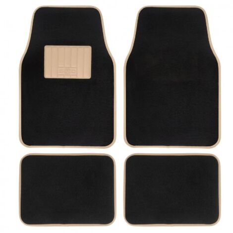Jeu De Tapis Moquette 400g-M2 Drive Noir-Beige. 4pcs - Swiss Drive