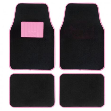 Jeu De Tapis Moquette 400g-M2 Drive Noir-Rose. 4pcs - Swiss Drive