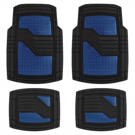 Jeu De Tapis Pvc Ultimate Signature Noir-Bleu Mate. 4pcs - Swiss Drive