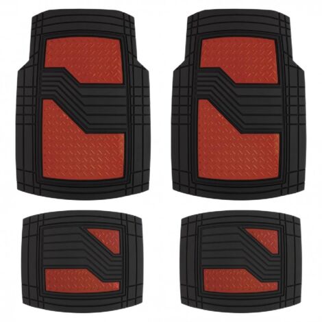 Jeu De Tapis Pvc Ultimate Signature Noir-Rouge Mate. 4pcs - Swiss Drive