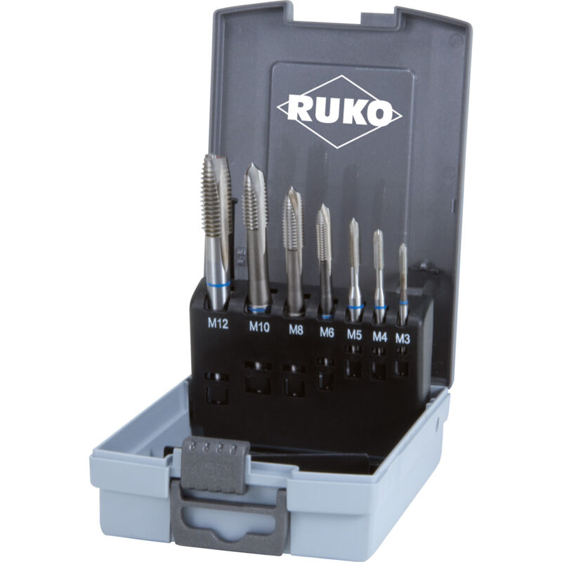 Ruko - Jeu de tarauds pour machines 7 pcs. forme b hss en cassette plastique - 245057RO