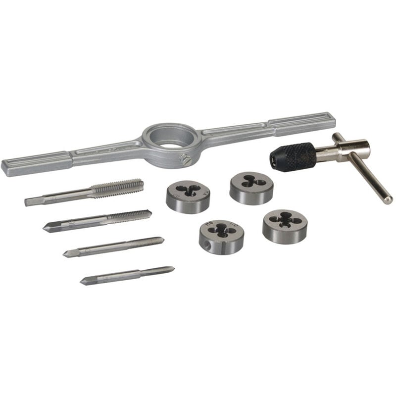 Silverline - Jeu de tarauds et filieres de m4, m5, m6, m8 porte taraud porte filiere